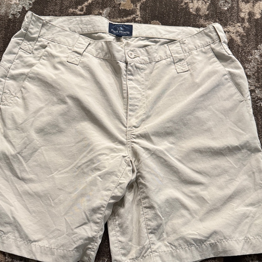 Hart Schaffner Marx Men's Cream Flat Front Shorts